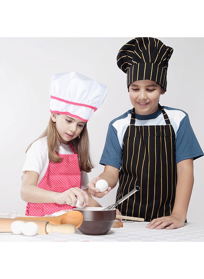 11-Piece Polka Dot Kids Kitchen Cooking Play With Apron And Chef Hat Set 40x38x2cm