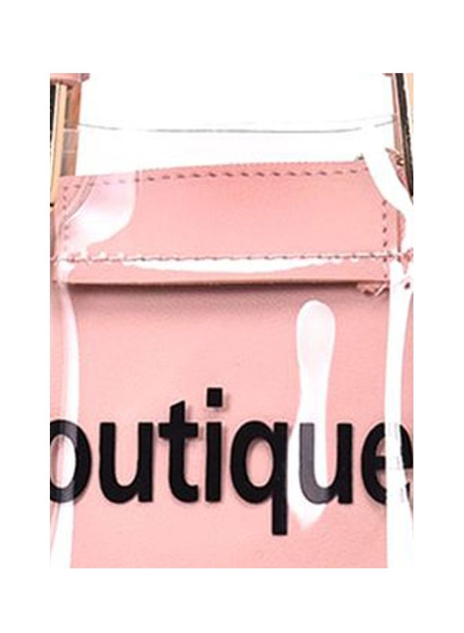 Letter Pattern Satchel Bag Pink/Clear