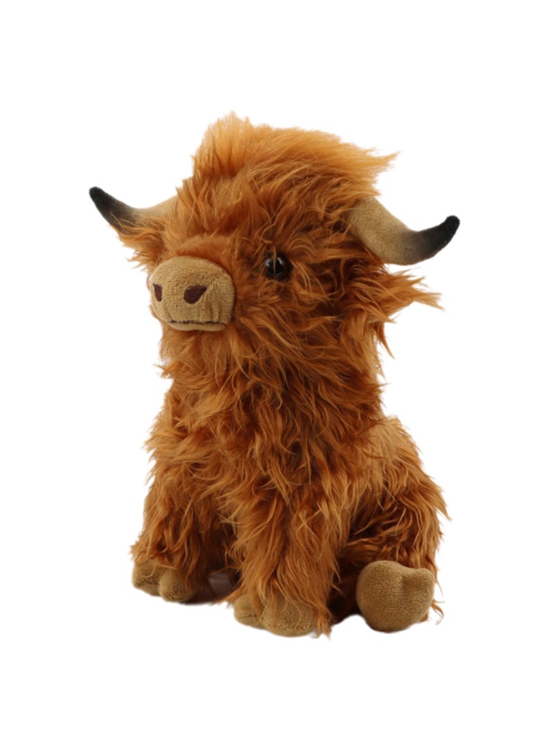 25 CM Cute Yak Plush Doll Soft Stuffed Toys For Boys And Girls Gift (Brown)