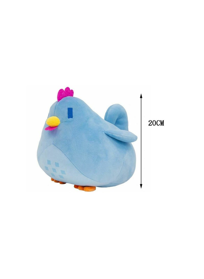 20 CM Cute Chicken Plush Doll Same Style As The Game Soft Stuffed Toys For Boys And Girls Gift (Blue)