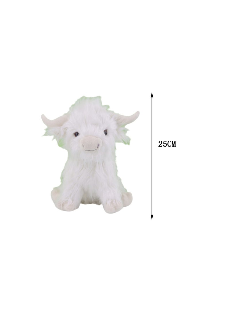 25 CM Cute Yak Plush Doll Soft Stuffed Toys For Boys And Girls Gift (White)