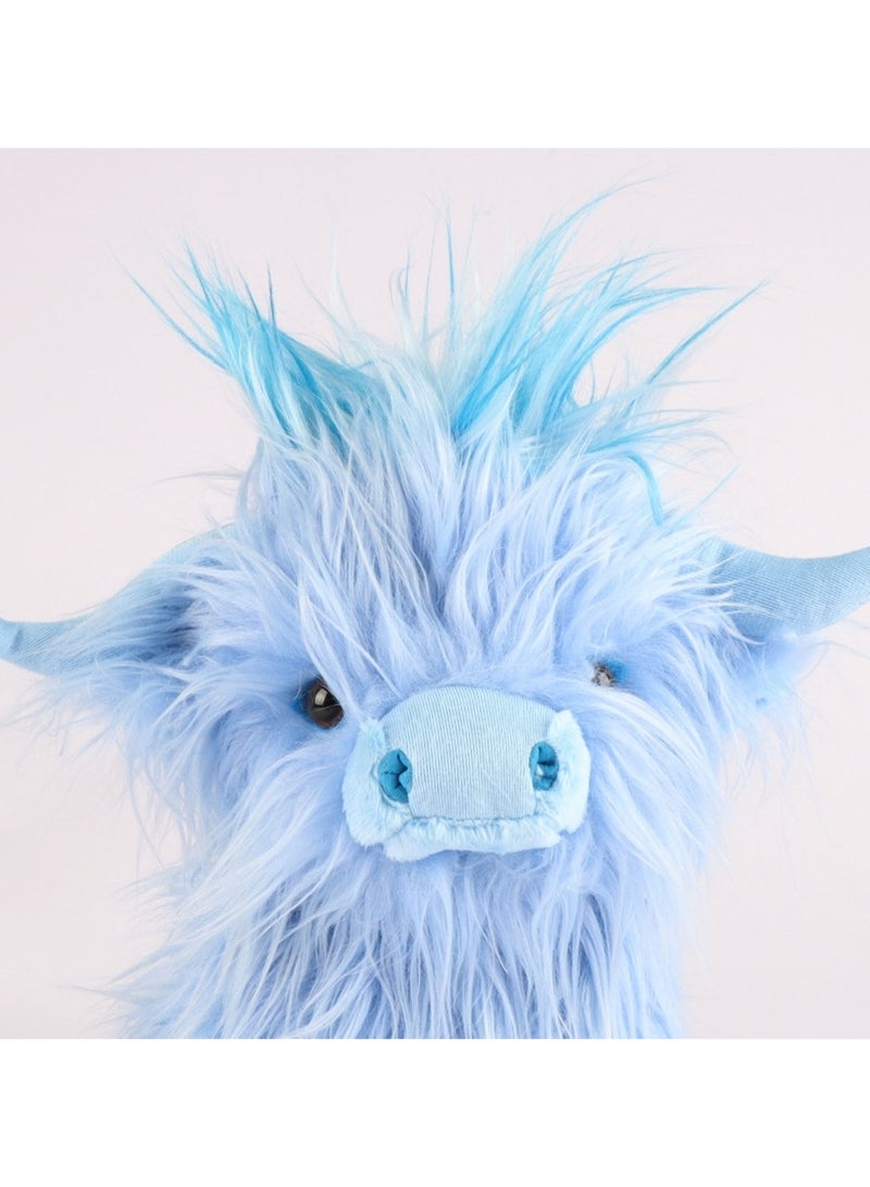 25 CM Cute Yak Plush Doll Soft Stuffed Toys For Boys And Girls Gift (Blue)