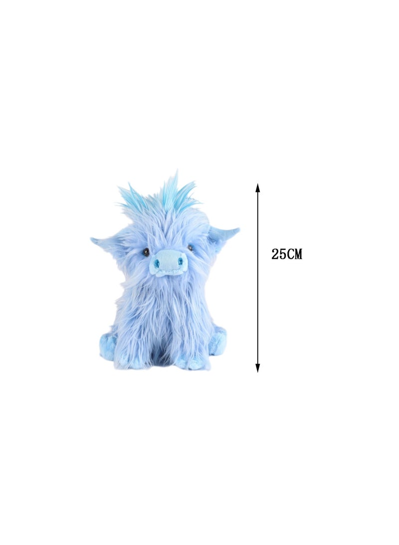 25 CM Cute Yak Plush Doll Soft Stuffed Toys For Boys And Girls Gift (Blue)