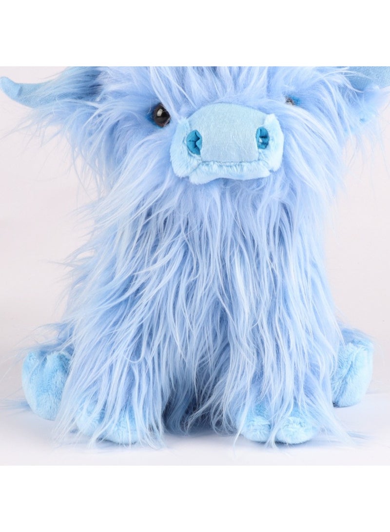 25 CM Cute Yak Plush Doll Soft Stuffed Toys For Boys And Girls Gift (Blue)