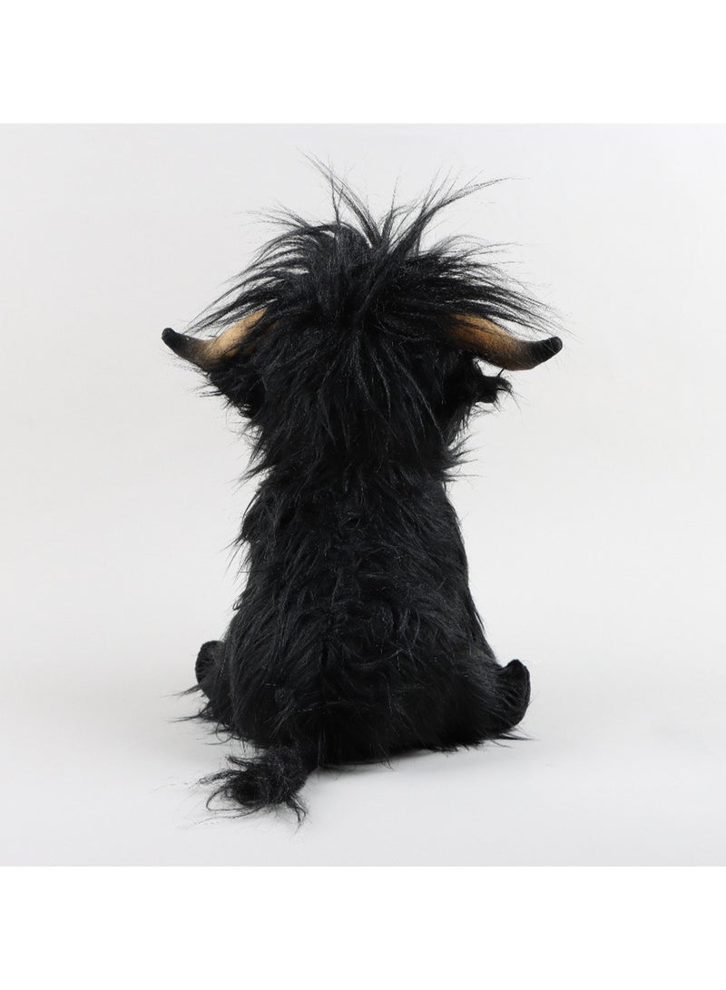 25 CM Cute Yak Plush Doll Soft Stuffed Toys For Boys And Girls Gift (Black)