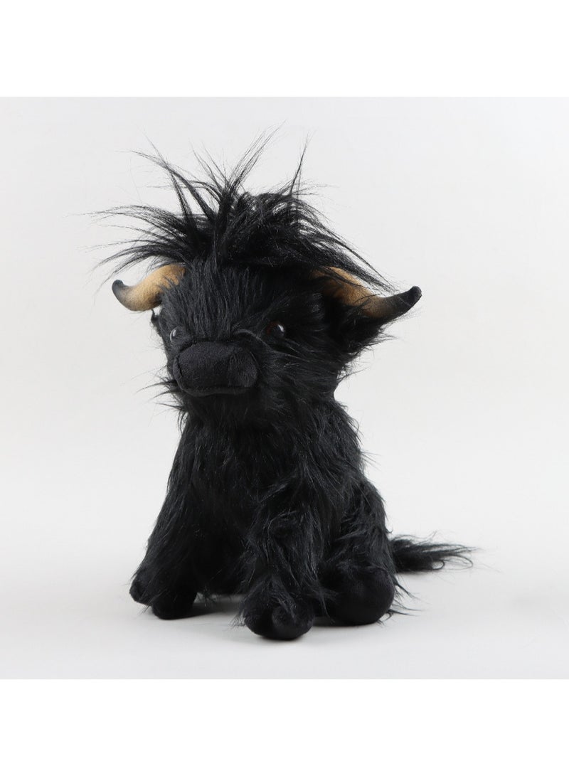 25 CM Cute Yak Plush Doll Soft Stuffed Toys For Boys And Girls Gift (Black)