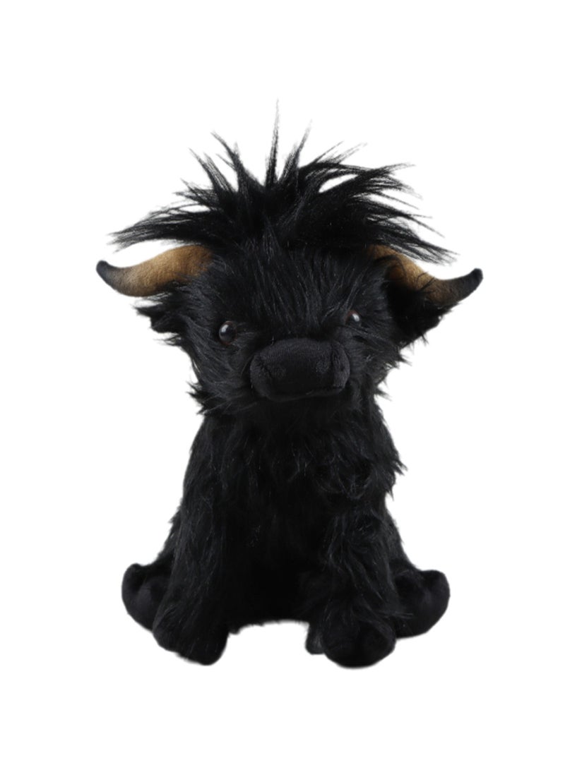 25 CM Cute Yak Plush Doll Soft Stuffed Toys For Boys And Girls Gift (Black)