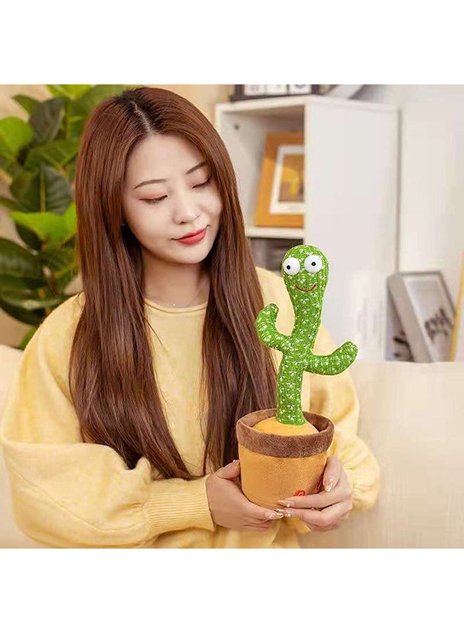 Electric Dancing Plant Cactus Plush Stuffed Toy -Green/Brown With Music For Kids ‎32 x 27 x 11.5cm