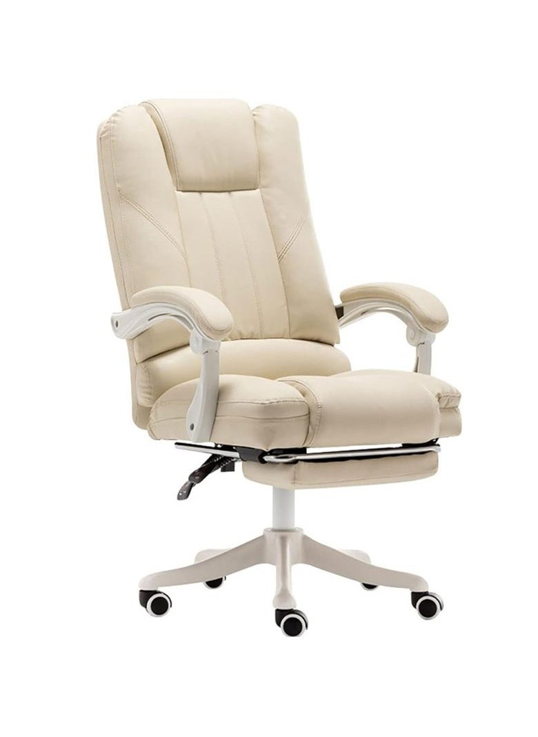 Office Chair, Adjustable High Back Recliner Chair with Padded Armrests and Retractable Footrest Computer High Back Adjustable Ergonomic Desk Chair Executive PU Leather Swivel Task Chair