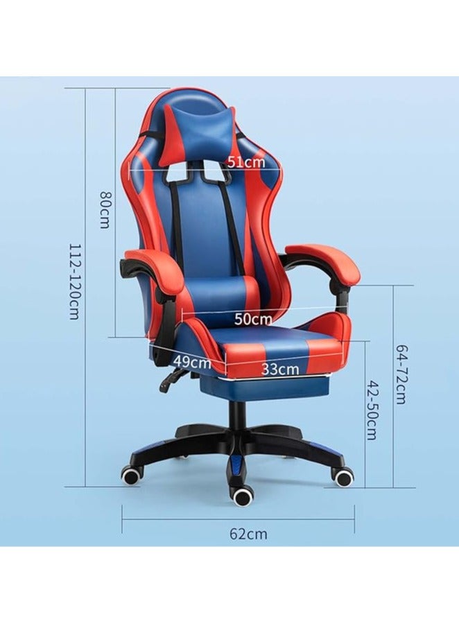 Gaming chair with RGB LED lights and speakers, massage computer chair ergonomic PU leather tilt and swivel desk chair with lumbar support armrest