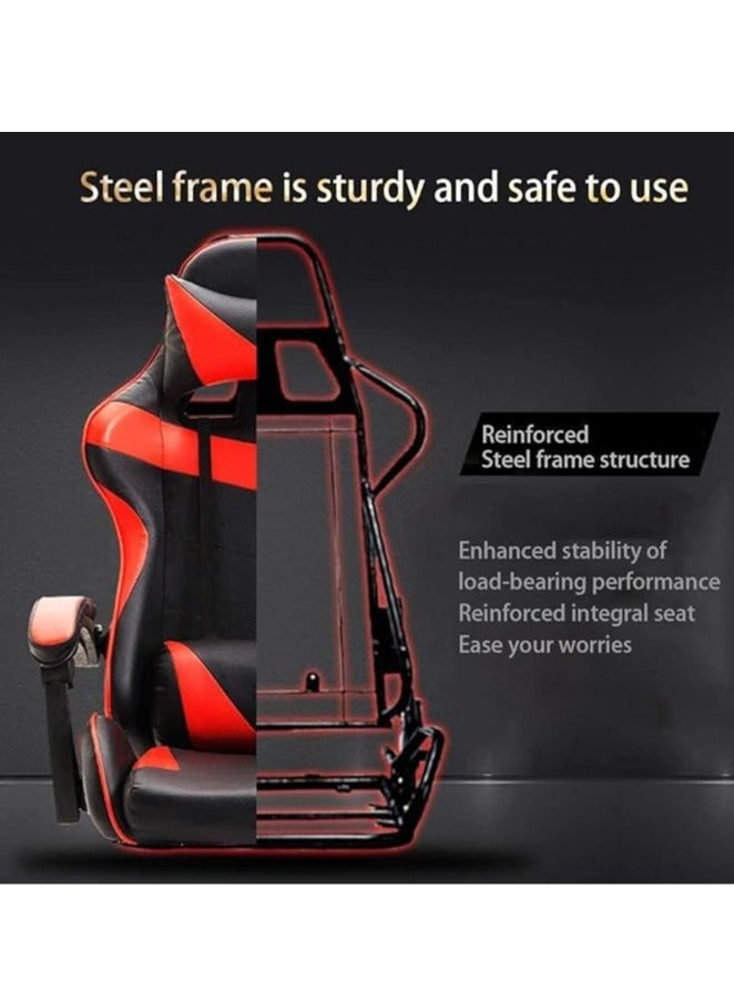 Gaming Chair with Pocket Spring Cushion, Ergonomic Computer Chair High Back, Reclining Game Chair Pu Leather