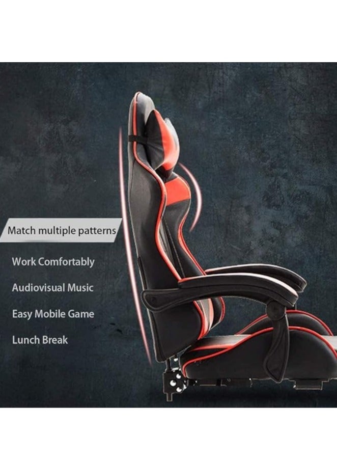 Gaming Chair with Pocket Spring Cushion, Ergonomic Computer Chair High Back, Reclining Game Chair Pu Leather