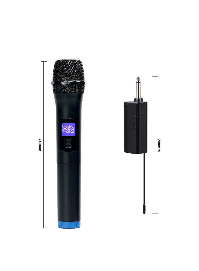 Multifunctional Dual Channel Wireless Microphone Cordless Handheld Mic LCD Display Professional Microphone Set