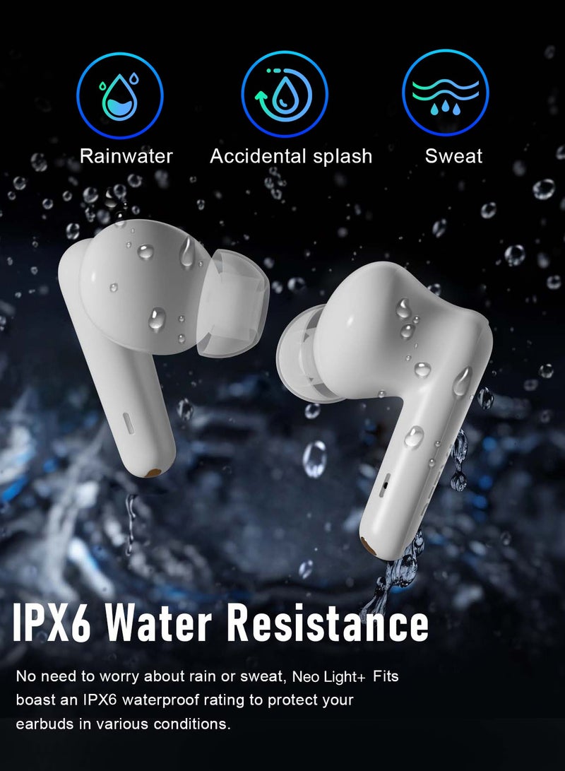 BETMI - True Wireless Earbuds - In-Ear Bluetooth5.4 Headphones, IPX5 Waterproof TWS With Dual Mic For Sport, Light-Weight Earphones For Android iOS/iPhone - White