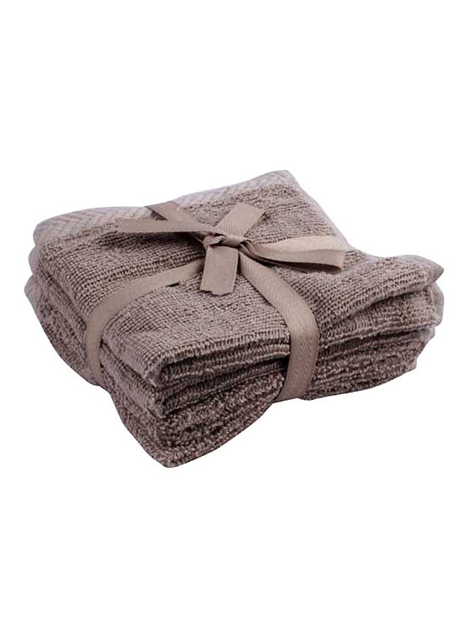 4-Piece Towel Set Concepto L. Brown 30 x 30cm