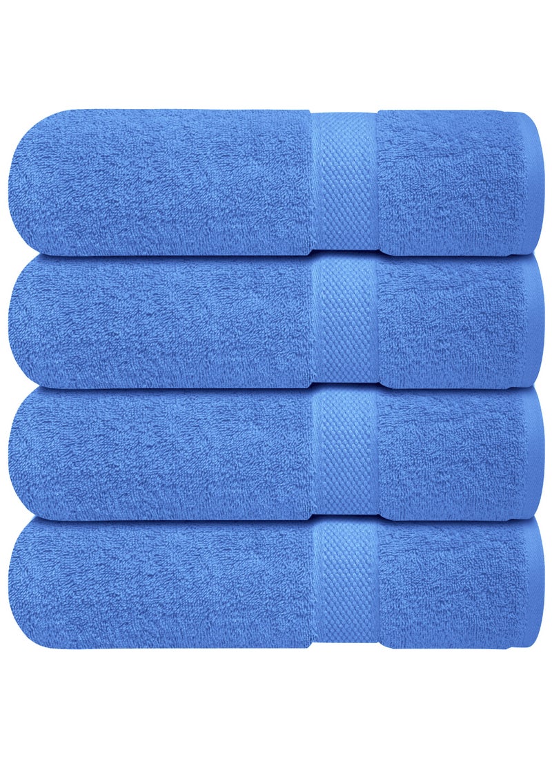 Premium Bath Towels Set Pack of 4-100% Ring Spun Cotton Towels - Blue Bath Towels 68cm x 137cm - Soft Feel, Quick Dry, Highly Absorbent Durable Towels, Perfect for Daily Use by Infinitee Xclusives