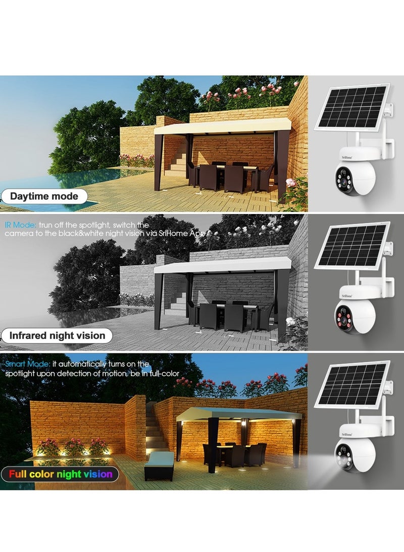 7w Solar Wireless Security 4G Camera,360° Pan & Tilt Surveillance,Waterproof and Two Way Audio Surveillance Camera with Night Color View