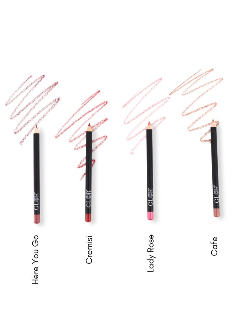 Glor Endless Charm Ultimate Precision Lip Liner –Vegan, Allergen-Free, Long-Lasting Lip Definition- Cremisi + Here you Go