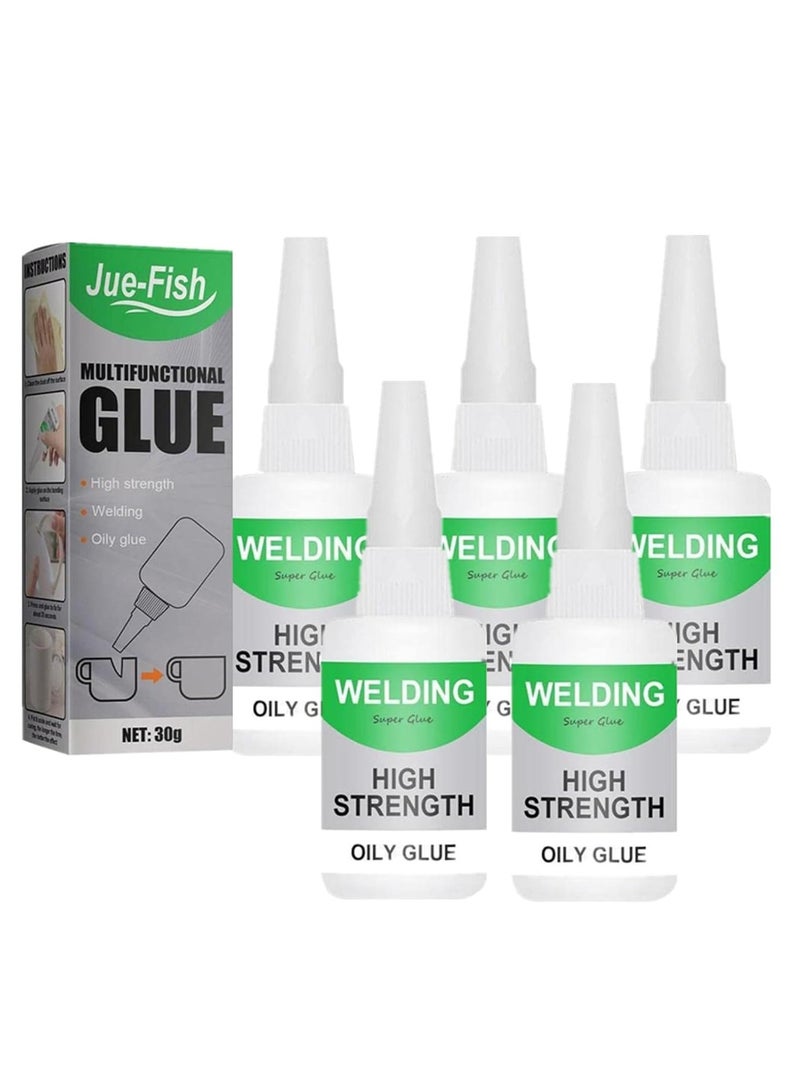 Jue Fish Glue, Jue Fish Multifunctional Glue, Jue-Fish Welding High-Strength Oily Glue, Jue Fish Multifunctional Glue, Uniglue Universal Super Glue Welding High-Strength Oily Glue (5 Pieces)