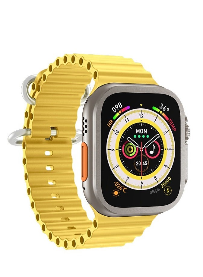 HW68 ULTRA Non-invasive Height and Blood Glucose Monitor Sports Smart Watch Yellow