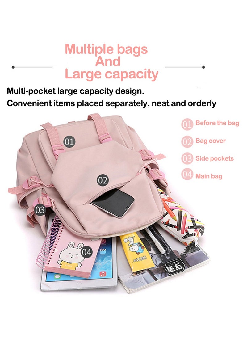 Korea BTS series backpack school student canvas bookbag casual shoulder bag travel rucksack with USB Charging Port,Fits UNDER 14 inch Laptop & Notebook