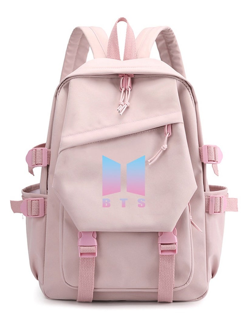 Korea BTS series backpack school student canvas bookbag casual shoulder bag travel rucksack with USB Charging Port,Fits UNDER 14 inch Laptop & Notebook