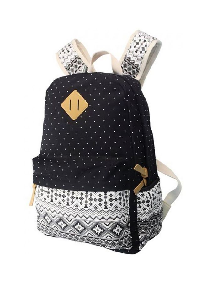 Vintage Style Backpack Black/White