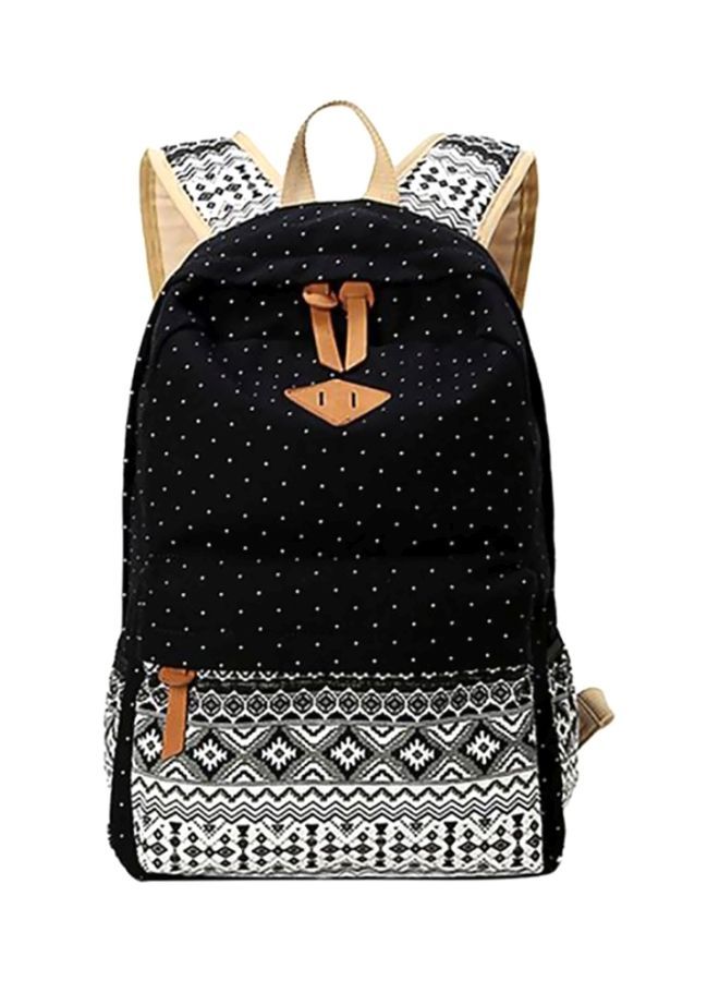 Vintage Style Backpack Black/White