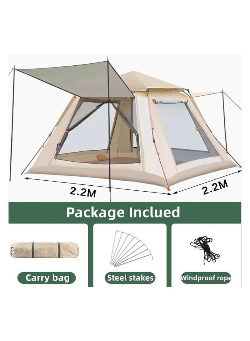 Camping Tent - 4-6 Person Family Tent | Instant Set-Up, Waterproof & Windproof Pop-Up Tent with Carry Bag