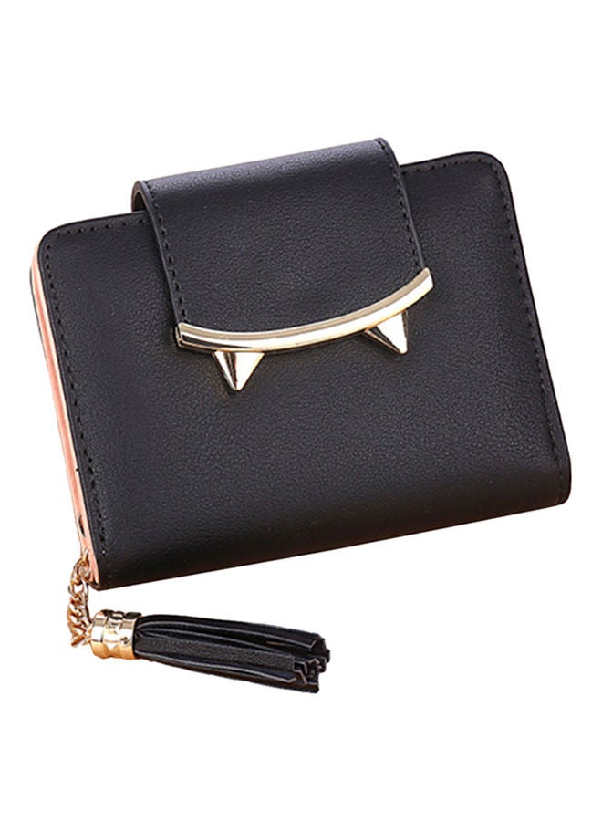 Faux Leather Wallet Black