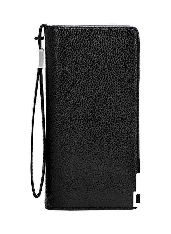 Business Zip Around Wallet With Wristlet Black