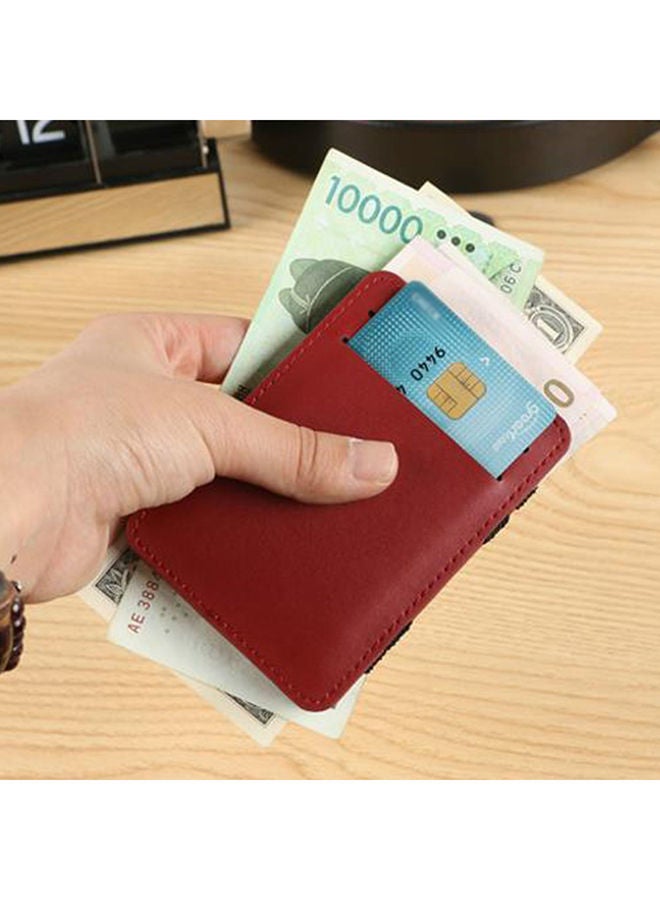 Money Clip And ID Card Holder Red