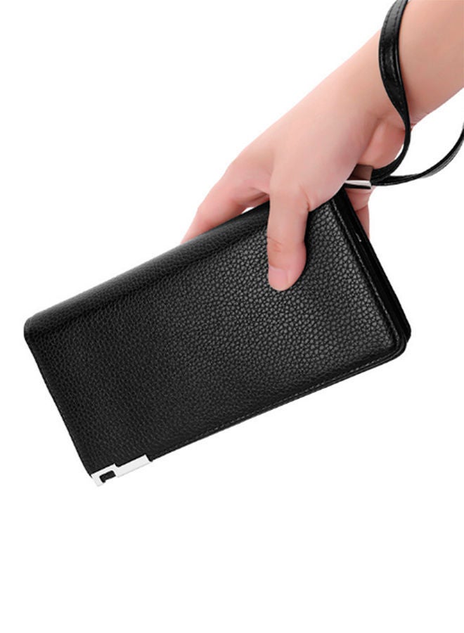 Business Zip Around Wallet With Wristlet Black