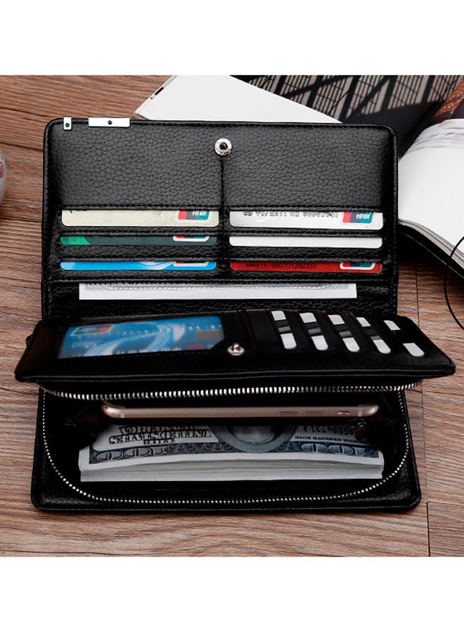 Business Zip Around Wallet With Wristlet Black