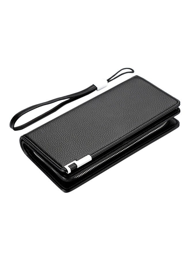 Business Zip Around Wallet With Wristlet Black