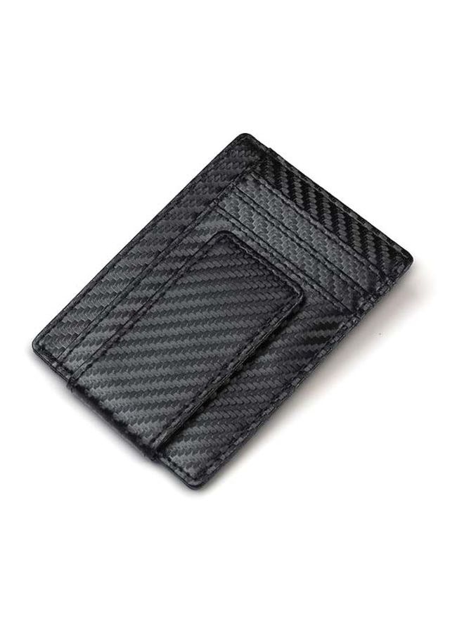 RFID Leather Clip Men Wallet Black