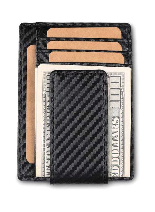 RFID Leather Clip Men Wallet Black