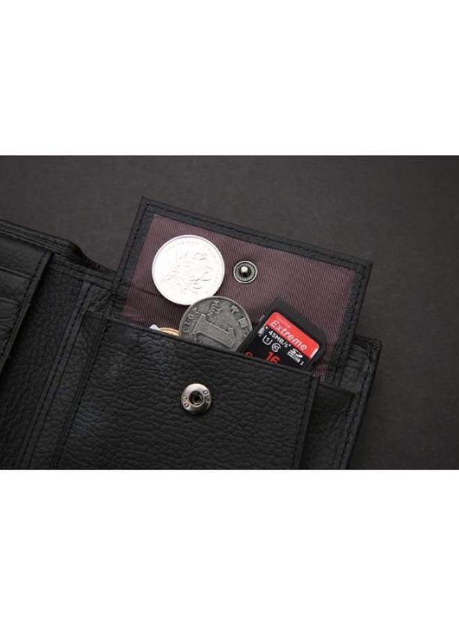 Splicing Leather Wallet Black