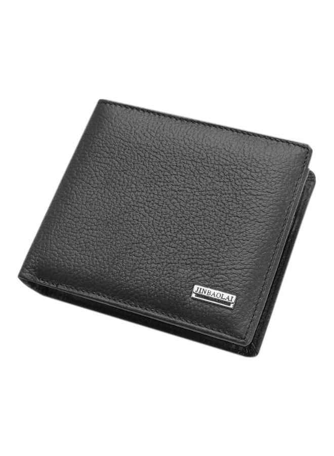 Splicing Leather Wallet Black