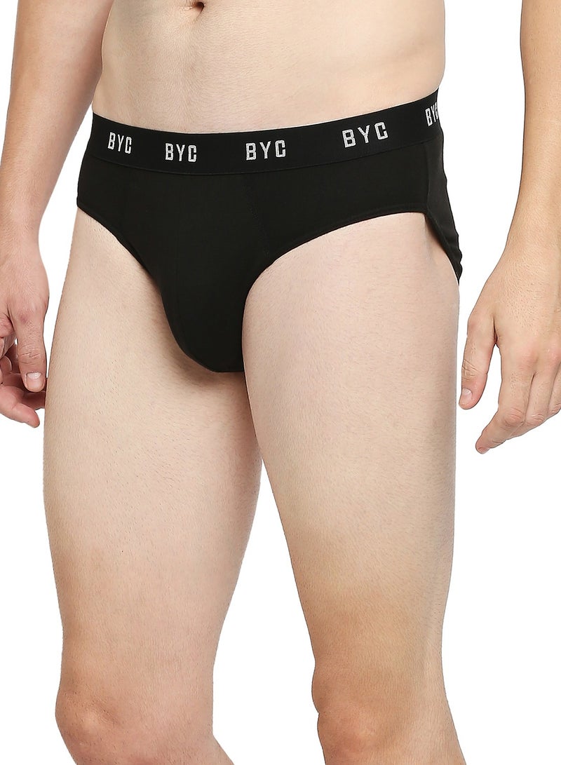 MEN'S COTTON BRIEF (PACK OF 3) - BLACK