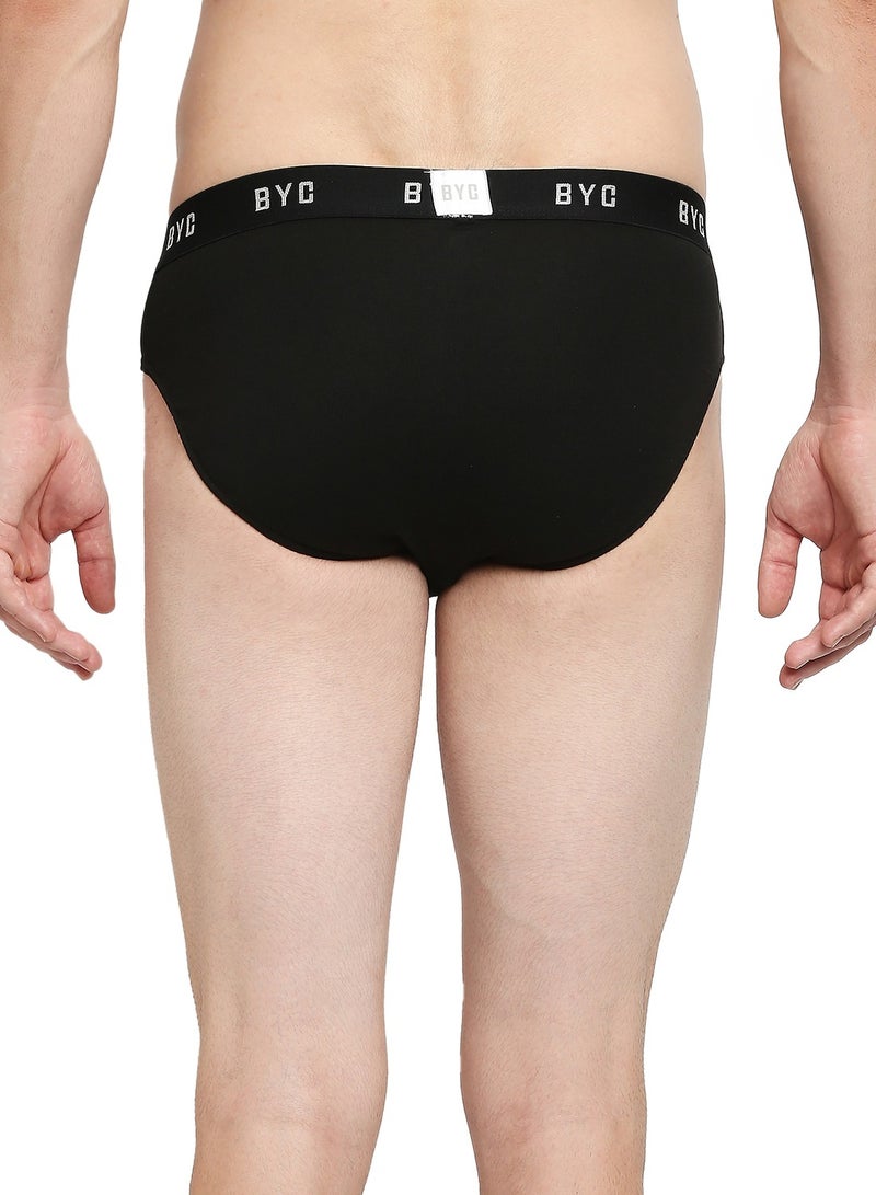 MEN'S COTTON BRIEF (PACK OF 3) - BLACK