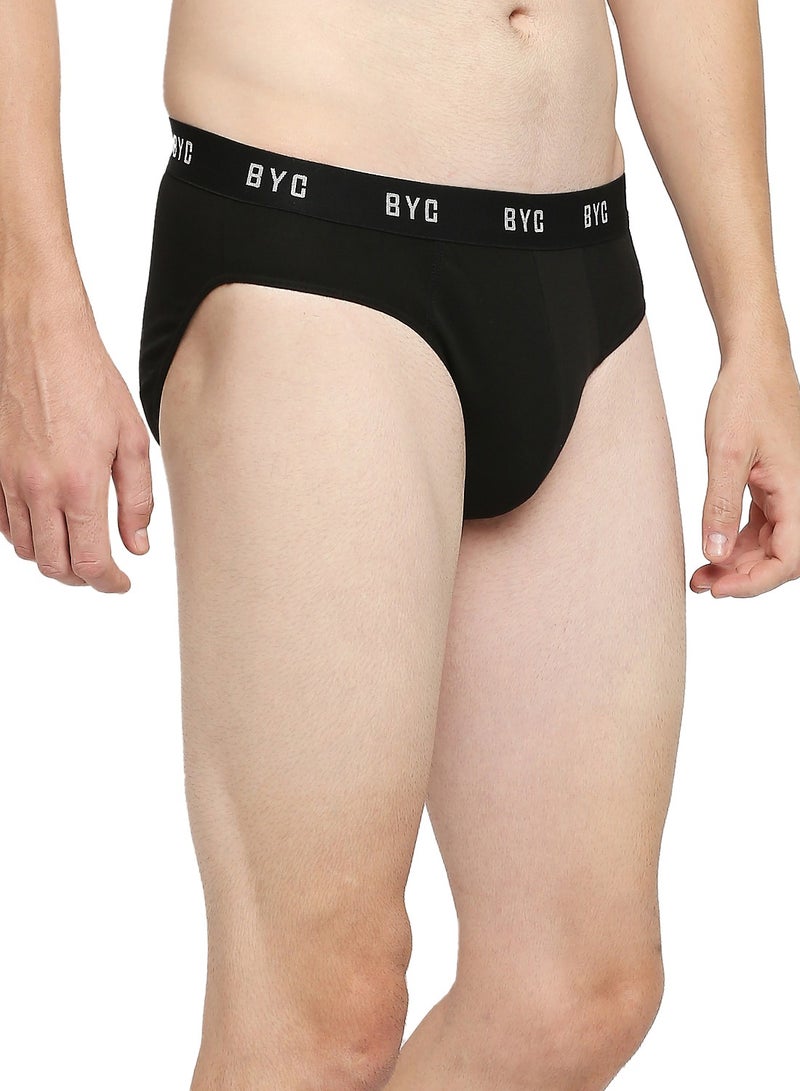 MEN'S COTTON BRIEF (PACK OF 3) - BLACK