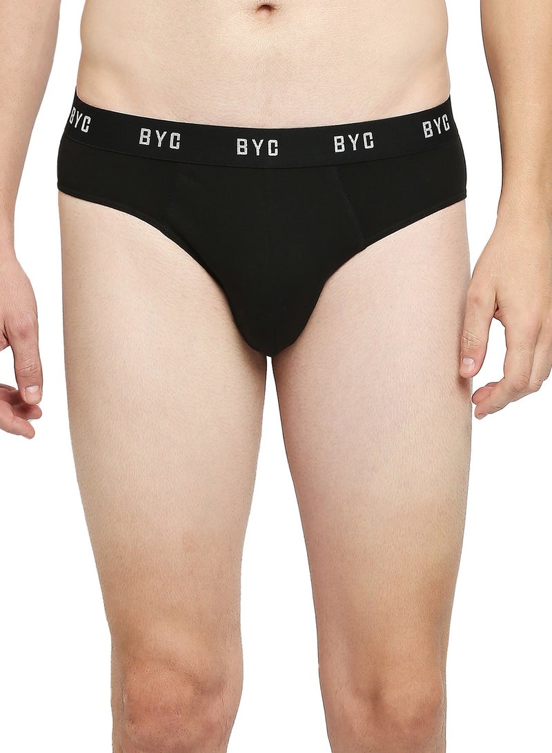 MEN'S COTTON BRIEF (PACK OF 3) - BLACK