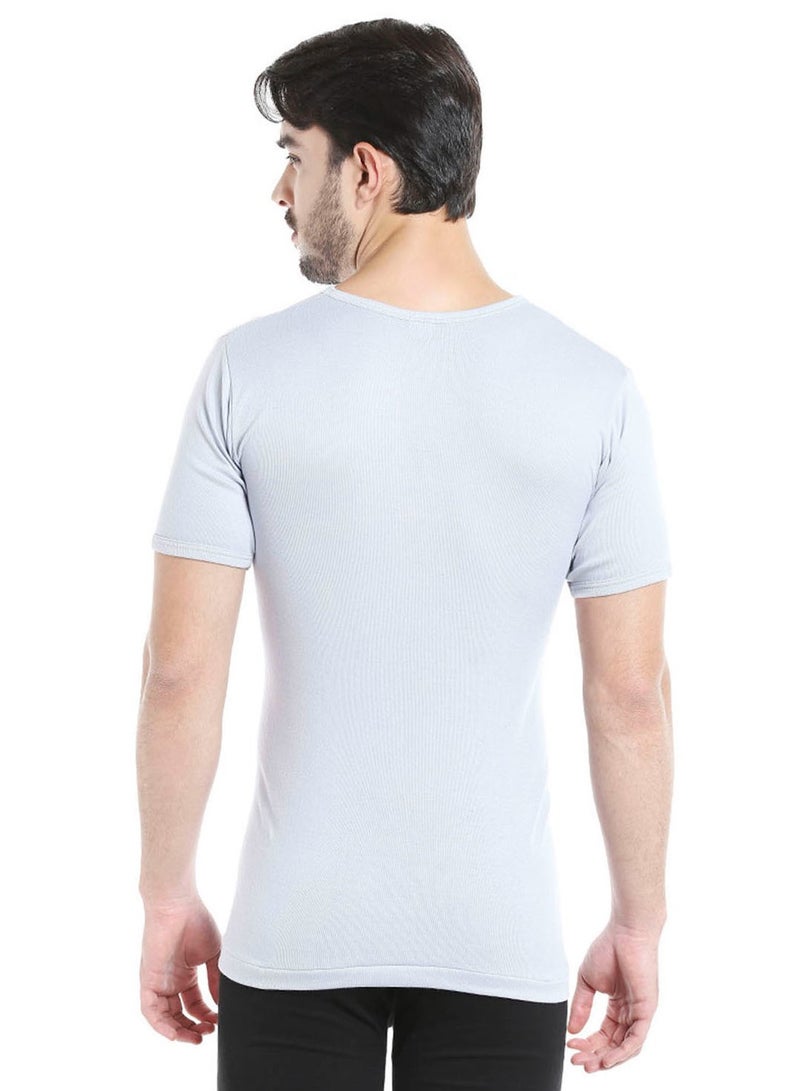 MEN'S U-NECK COTTON UNDERSHIRT (PACK OF 3) - GREY