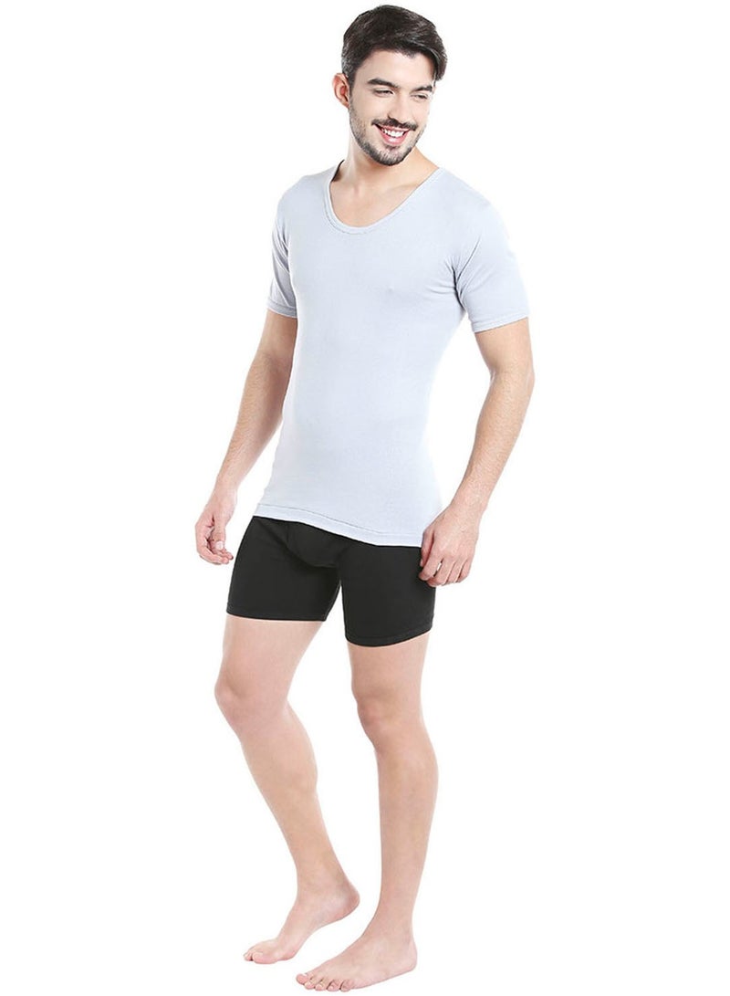 MEN'S U-NECK COTTON UNDERSHIRT (PACK OF 3) - GREY