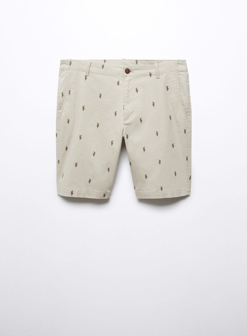 Printed Slim Fit Shorts