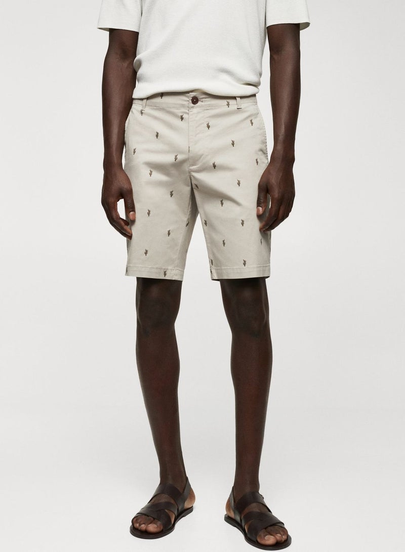 Printed Slim Fit Shorts