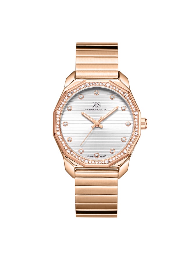 Women's Watch, Analog Display and Stainless Steel Strap - K24505-RBKW, Rose Gold