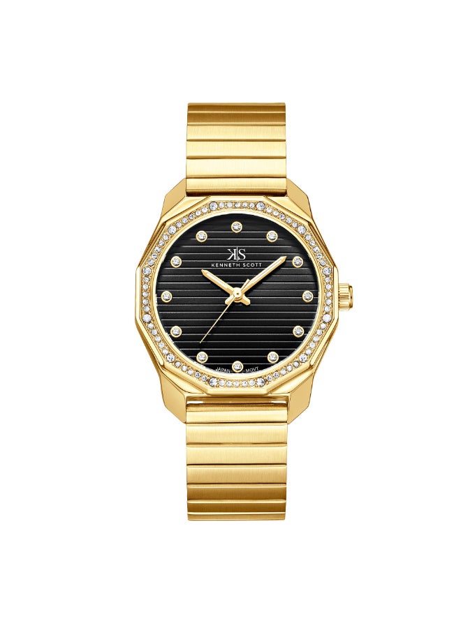 Women's Watch, Analog Display and Stainless Steel Strap - K24505-GBGB, Gold