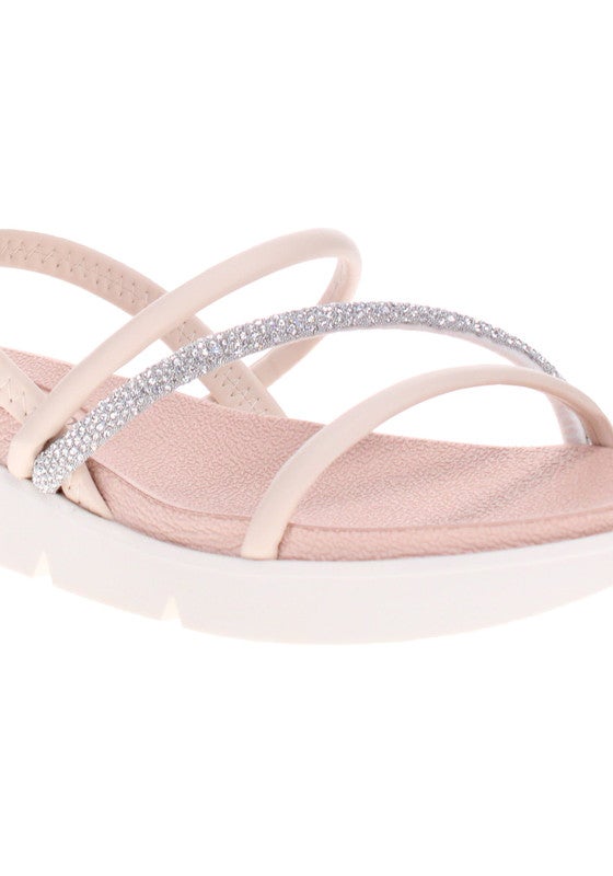 Beira Rio Ladies Flat Sandals Cream | Made In Brazil